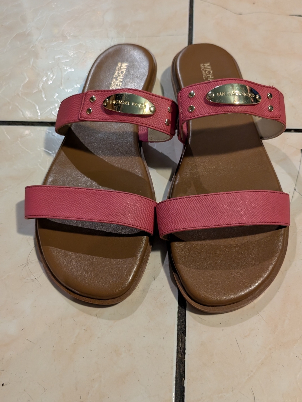Michael Kors Women's Pink Slide Sandals